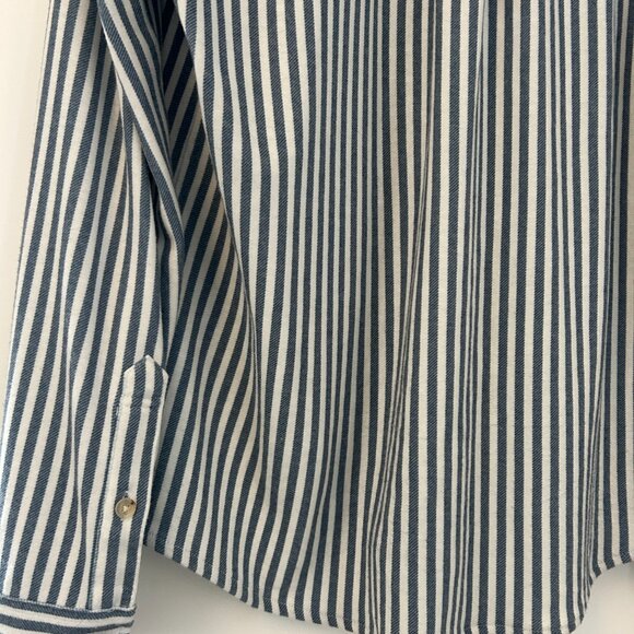 Faherty Legend™ Sweater Shirt in Navy Blazer Stripe, Size Medium - Picture 7 of 9